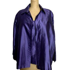 Zina Thai purple silk tank and overshirt  - size 3